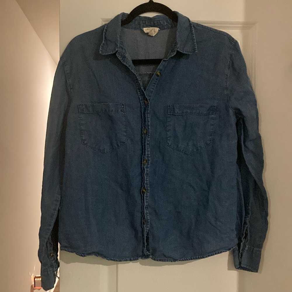 Harper Heritage Jean like button up shirt women’s size Small